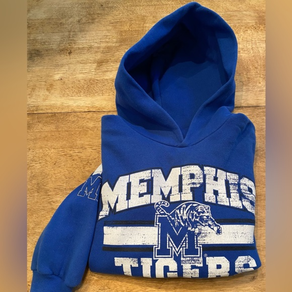 Memphis Tigers NWOT Russell Brand Youth M Blue/White Graphic Hoodie‎